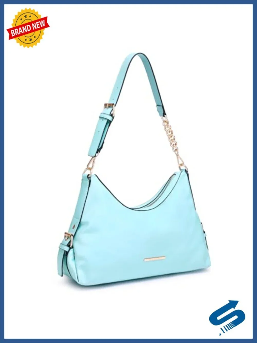 Faux Leather Hobo Bag with Multi-Pockets Shoulder Purse Tote Work Shopping